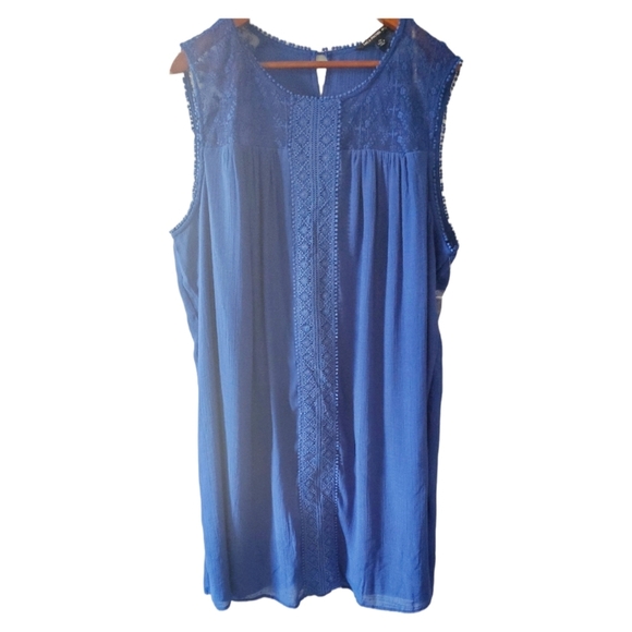 Zac & Rachel Woman Royal Blue Sleeveless Swing Dress Plus Size 2X New with Tags - Picture 1 of 4